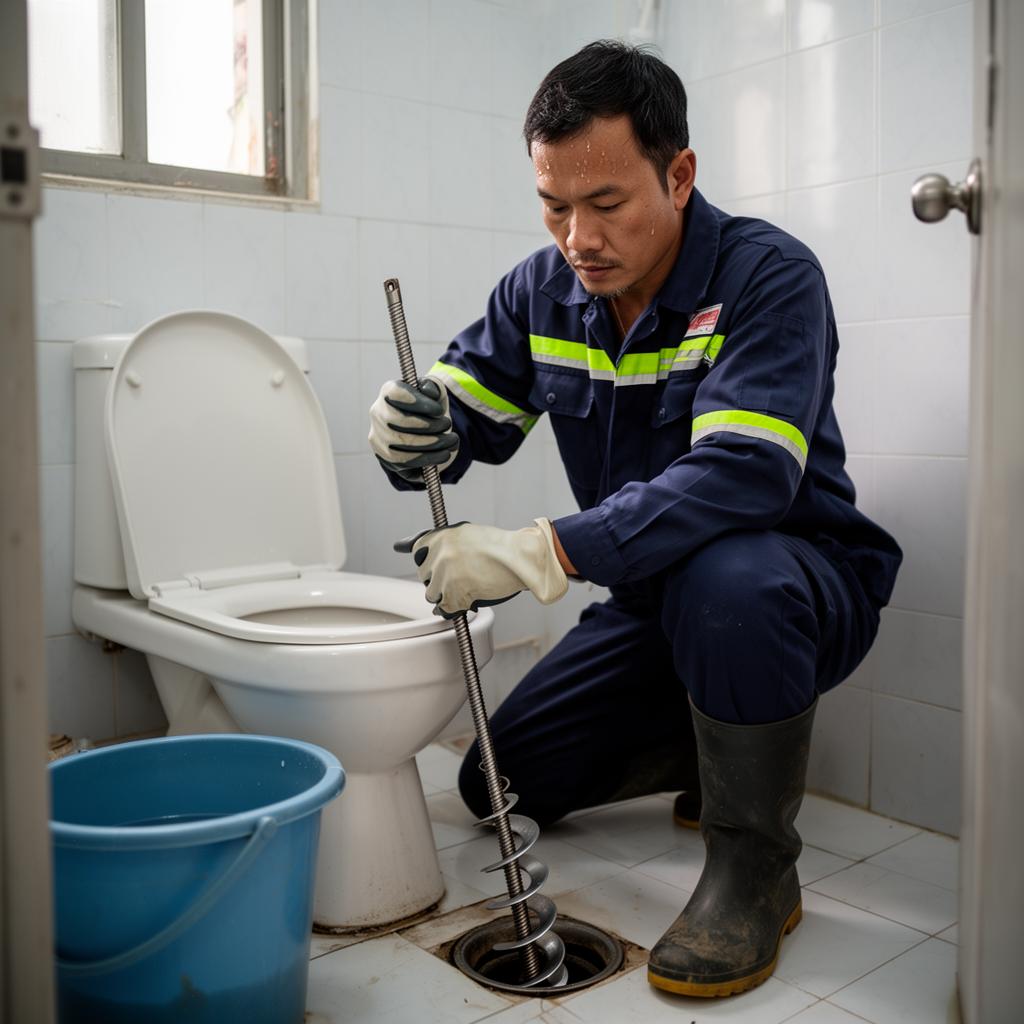 Thi công thông tắc bồn cầu tại nhà dân Hà Nội