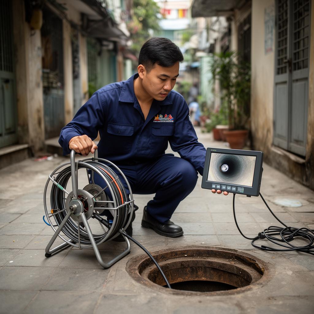Kiểm tra đường ống bằng camera nội soi